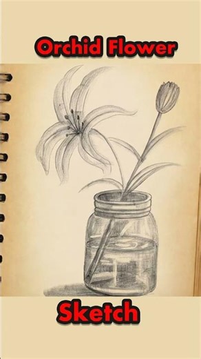 How to Draw Realistic Glass & Flower #drawingtutorial #natureart #pencilsketch #shorts