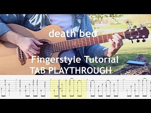 How to play Death Bed by Powfu - fingerstyle guitar tutorial (TAB playthrough)