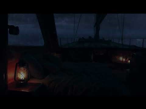 Soft Light & Ocean Waves at the Bow | Relaxing Heavy Rain for Deep Sleep (No Mid Ads)