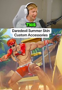 Daredevil gets custom accessories on summer skin #marvelrivals | marvelrivals