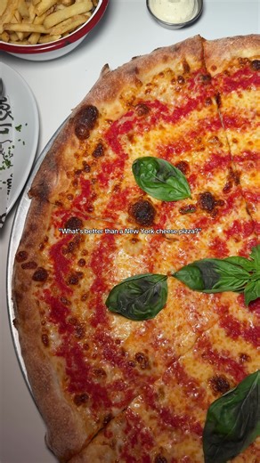 Can't beat the classics🫡🍕 Some may say it's plain, we say it's the best 🍅🧀 🍴Try our NY cheese as a slice, 14 inch or 20 inch pizza #pizza #pizzalover #nycheese #margherita #northeastfood
