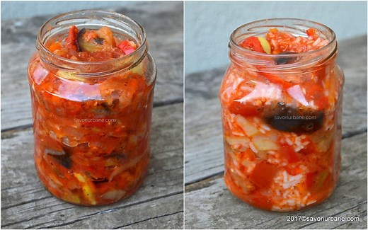 Ghiveci de legume la borcan cu sau fara orez - tocana pentru iarna