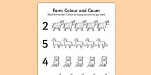 Farm Themed Count and Colour Sheet