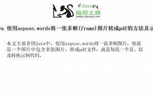 Java 使用aspose.words将一张多帧(frame)图片转成pdf的方法及示例代码