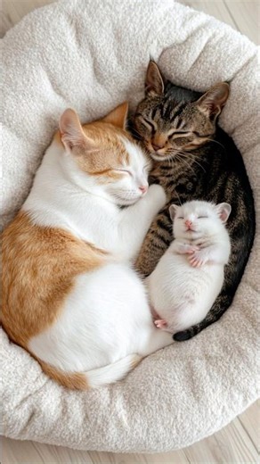 The Cutest Cat Family Nap Ever Caught on Camera