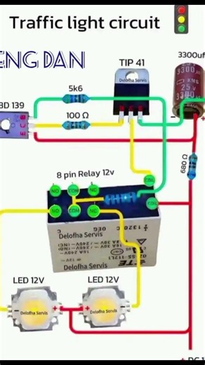 Traffic lights circuit #ENGDAN #ElectricalEngineering #electricalworld
