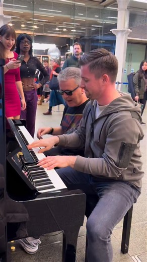 Brendan Kavanagh (Dr K) on Instagram: "When your camera person is pretty And talented! #jazz #boogiewoogie #piano #blues #publicpiano"