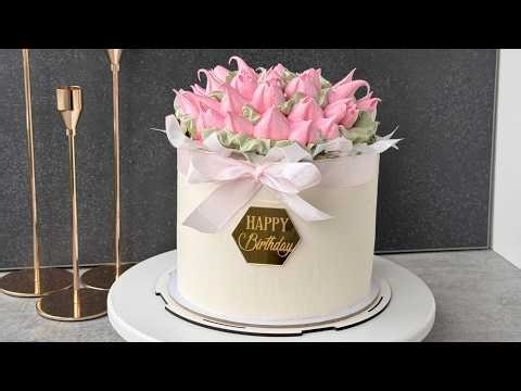 🌷 Spring Tulip Cake / How to Decorate a Cake with Meringue Tulips