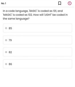 In a code language, 'BASIC' is coded as 101, and 'MAGIC' is cod... | Filo