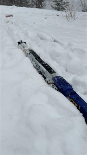 Deep snow plow train #locomotive #train #gardenrailway #railtrack #viral #snowplow #locomotive