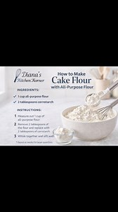 Turn your all purpose flour into self rising, pastry, bread and cake flour! #foodie -#homemade #fblifestyle #reels #healthieryou #dianaskitchenkorner #happinessishomemade | Diana's Kitchen Korner