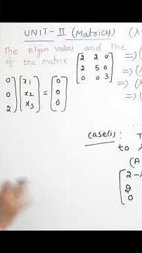 M1 JNTUH Matrices Eigen values and eigen vectors in easy way How to pass