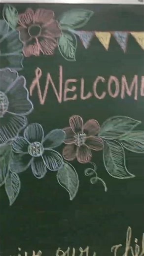 Black board decoration with chalk