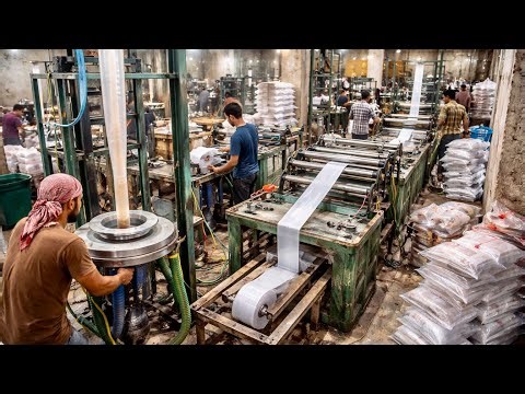 Amazing Plastic Shopping Bag Making Process | Factory Machine Working
