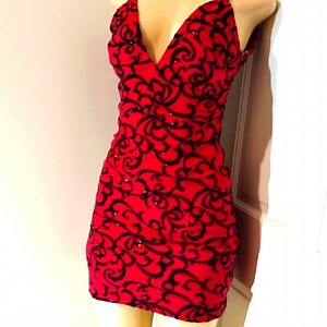 Pink and Black mini dress Size 1 Stretchy