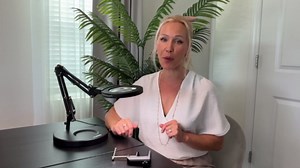 10X Magnifying Glass with Light and Stand, 5 Color Touch Sensitive Stepless Dimmer Magnifying Lamp with Clamp, Memory Function Hands Free Magnifier with Light for Craft Hobby Painting