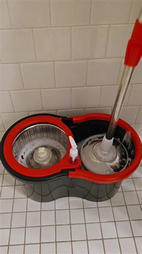 #tiktokshop #Spin Mop Bucket with Wringer Set, Operable 360 o Rotating Mop Bucket Set, with 3 Microfiber Replacement Head ,Stainless Steel Mop Bucket 61 Inch Adjustable Handle Household Cleaning Tools Black Plastic