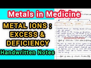 Metal Ions : Excess & Deficiency - Metals in Medicine (MSc 3 Sem)