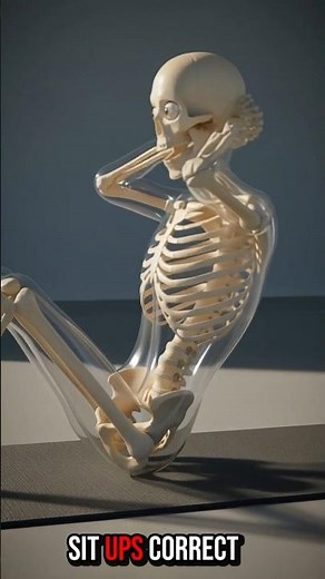 How to do sit-ups correctly?😱 #skeleton #shorts