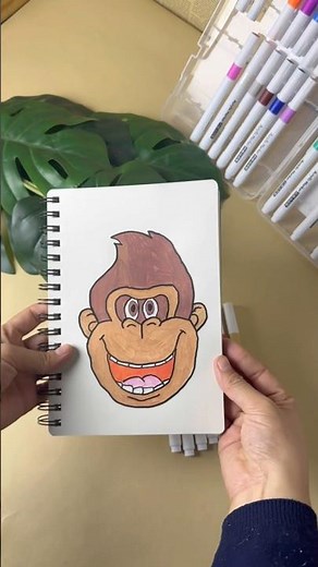 Today I’m drawing a fun and expressive cartoon monkey face! 🐵#shorts #art