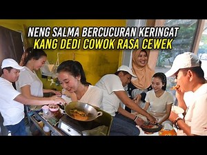 KERINGAT NENG SALMA BERCUCURAN SAAT ULEK BUMBU CEKER MERCON PESANAN KANG DEDI