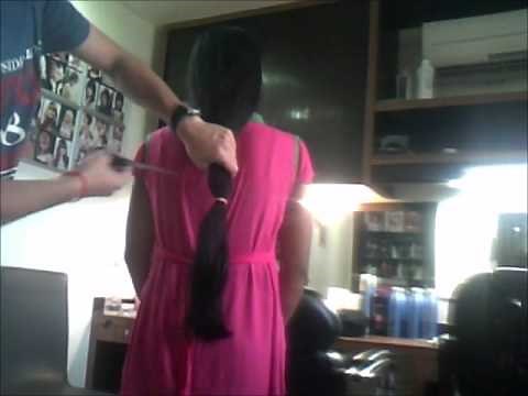 Ponytail Chop Long haircut