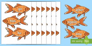Year 1 and 2 Common Exception Words on Fish Display Cut-Outs