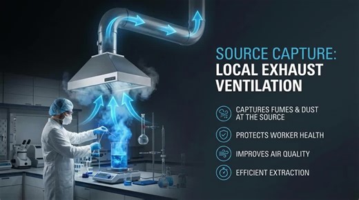 Local Exhaust Ventilation, or LEV, is a system designed to remove harmful airborne contaminants directly at their source, keeping the air clean and workers safe. Unlike general ventilation that dilutes pollutants throughout a room, LEV targets specific areas, such as workbenches, machines, or chemical processes. It usually consists of a hood, ducting, a fan, and a filtration or exhaust point. By capturing dust, fumes, smoke, or vapors before they spread, LEV prevents inhalation and reduces expos