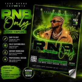 RNB Club Flyer Template | Urban DJ Party Event Design (canva Editable) - Etsy
