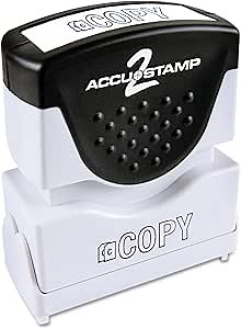ACCU-STAMP2 Message Stamp with Shutter, 1-Color, COPY, 1-5/8" x 1/2" Impression, Pre-Ink, Blue Ink (035581)