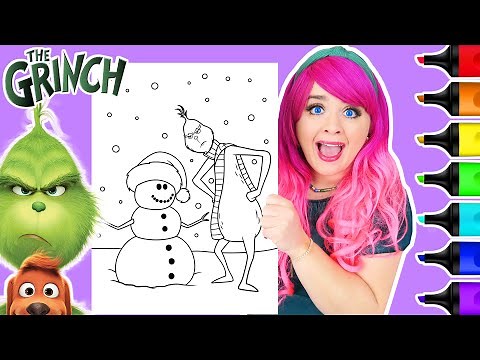 Coloring The Grinch & Snowman Christmas Coloring Page | Ohuhu Art Markers
