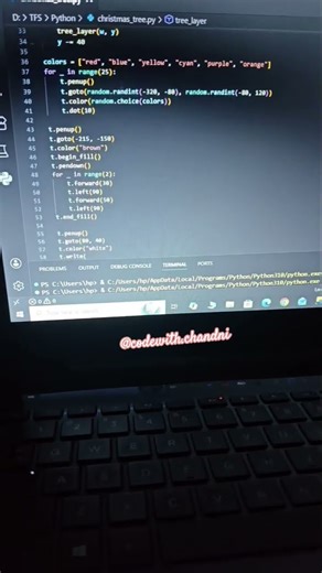 🎅 Christmas Tree Drawing using Python Turtle 🐢 | Coding + Creativity