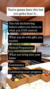 Here’s the thing 👇🏻 If you focus on the things you can control, you’ll find decluttering success I PROMISE ❤️ If you really want to do it right and avoid burnout/mistakes/wasted time, I have a tool for you! Comment FREEDOM and I’ll send you a link to purchase my Beginner’s Decluttering Blueprint. It’s got everything you need to declutter your home, including preparation exercises, support for the emotional hurdles and a proven process that’s efficient and manageable! It’s like having me on you