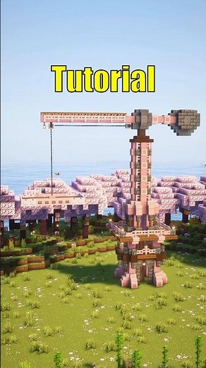 🍒🌸Minecraft Cherry Blossom Crane 🌸🛠️ #minecrafttutorial