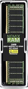 NEMIX RAM 16GB (1X16GB) DDR5 4800MHZ PC5-38400 1Rx8 1.1V CL40 288-PIN ECC RDIMM Compatible with HPE P50309-B21 Registered Smart Memory at Amazon.com