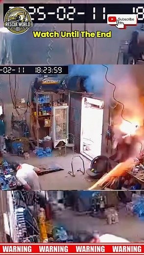 Grinder Sparks Fly — Firecracker Explosion Unstoppable! #fails #news #accidente #fire #safety #fyp