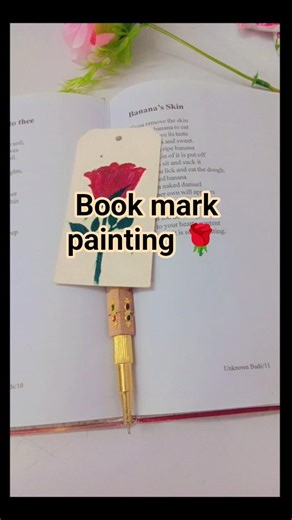 Simple🌹 Bookmark Painting | Easy DIY Art for Beginners # shorts # easy art# rose paint