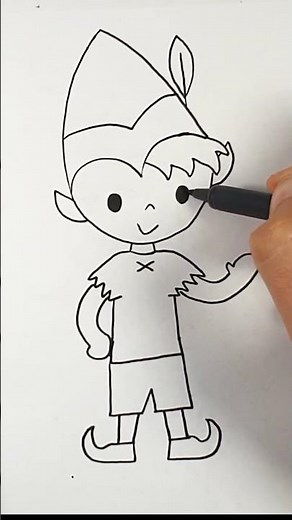 🧝🏻 How to Draw Peter Pan - Easy Drawing #easydrawing #drawingtutorial #drawing #draw #coloring