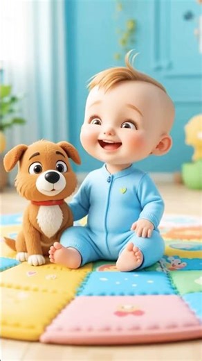 Dog 🐶 copies baby laugh 👶🏻🤭dog funny video😃#shorts #dog #kidscartoon