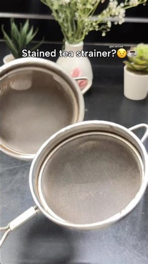 Tea Strainer Cleaning Hack | Remove Tea Stains in Minutes ☕️✨ #cleaninghacks #cleaning #shorts