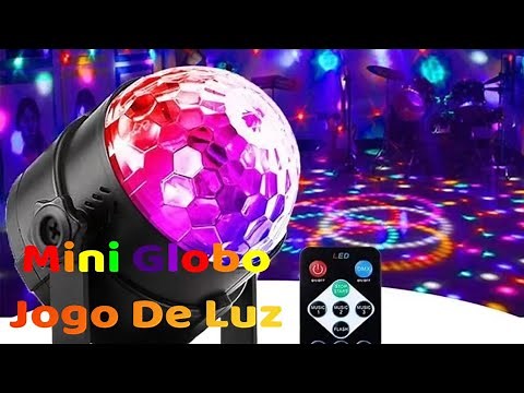 Mini Globo Jogo De Luz RGB Bola Maluca LED Luz De Festa Com Controle Para Balada Dj Modelo WS3316