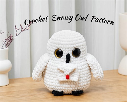 Crochet Owl Pattern Amigurumi Snowy Owl With Post Mail Carrier Easy Bird Plushie Tutorial Beginner Friendly Low Sew Toy Magic Forest Animal - Etsy