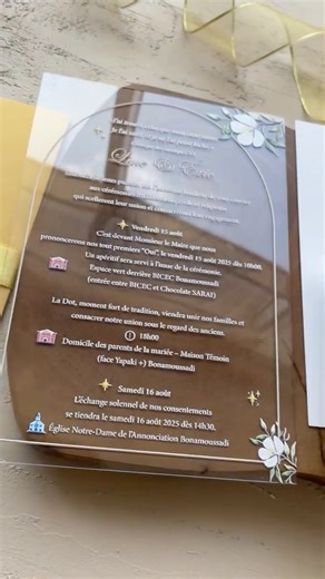 World of Wedding Co. | Luxury Wedding Invitations on Instagram: "Sleek, modern, and unforgettable 🤍 This transparent acrylic wedding invitation is a stunning way to showcase your love story with style and sophistication. 💫 #acrylicweddingcard #transparentinvite #modernweddingstationery #engagedlife #weddingvibes #luxuryweddingideas"