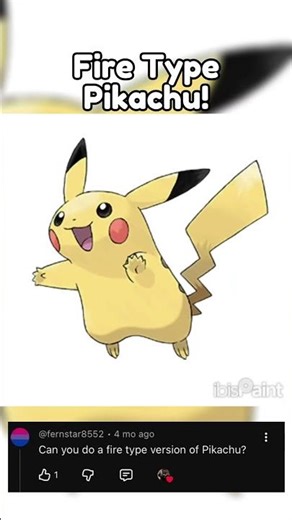 Fire Type Pikachu! #shorts #pokemon #pokemonart #pokemontypeswap #kantoregion #pokemongen1 #pikachu