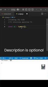 JS Interview Q53: What are symbols in JS? 🤔🔢 #symbols #jsinterview #es6 #es6features #devshorts