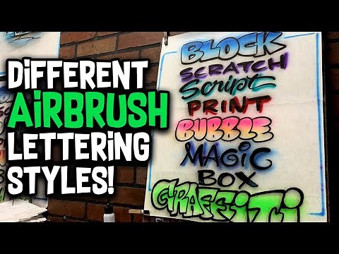 Different Airbrush Lettering Styles! Step-By-Step