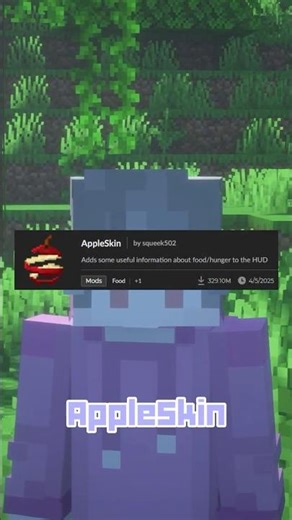 AppleSkin I Mod โชว์ค่าความหิวของอาหารแต่ละชนิด #minecraft