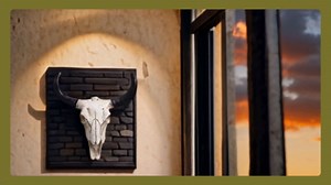 Resin Long Horn Cow Skull Wall Plaque - Christmas Art Crafts Ornaments, Cow Bull Bison Skull Decor, Resin Skull Sculpture Wall Hanging Art for Home Decor and Western Themed Rooms