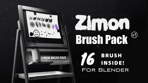 🎨ZimonBrushPack for Blender - 16 Additional Brushes for Texture Painting