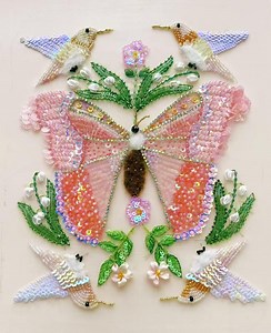 Butterfly Embroidery Pink Butterfly Tambour/luneville Embroidery Kit for Level 1-2 With Starter Kit and Tutorial Video Stitch Guide Book - Etsy